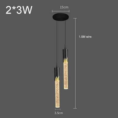 Modern Luxury Crystal Pendant Lamps Home Decor Bedside Hanging Light