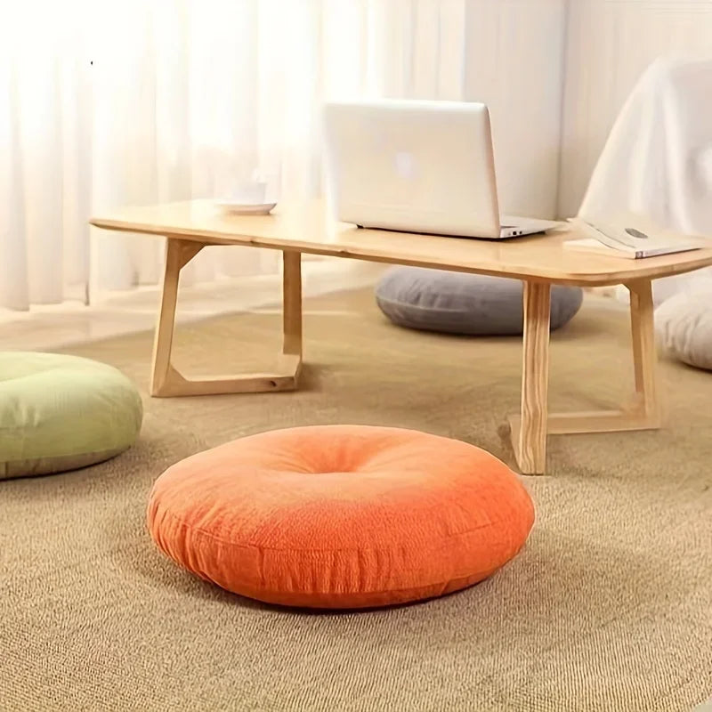 Thick Round Cushion, Soft & Comfortable Full-Filled Meditation Yoga Pillow Orange