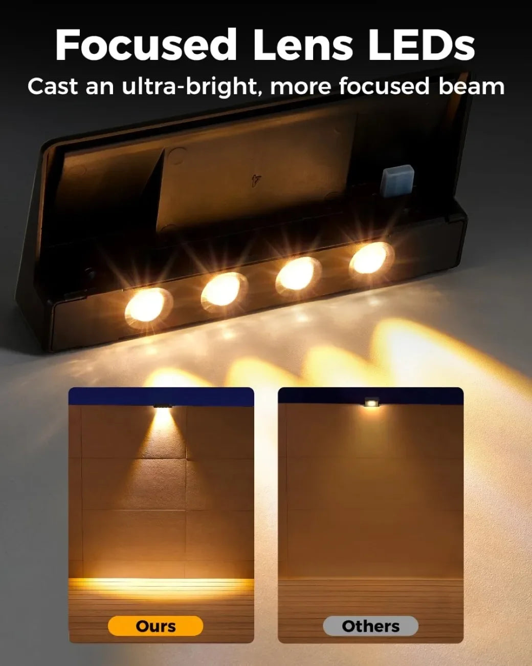 Solar Wall Lights 4 LED Solar Fence Lights Outdoor Waterproof Solar Deck Lights Wall
