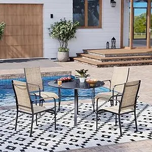 All-Weather Rattan Patio Dining Set with 60