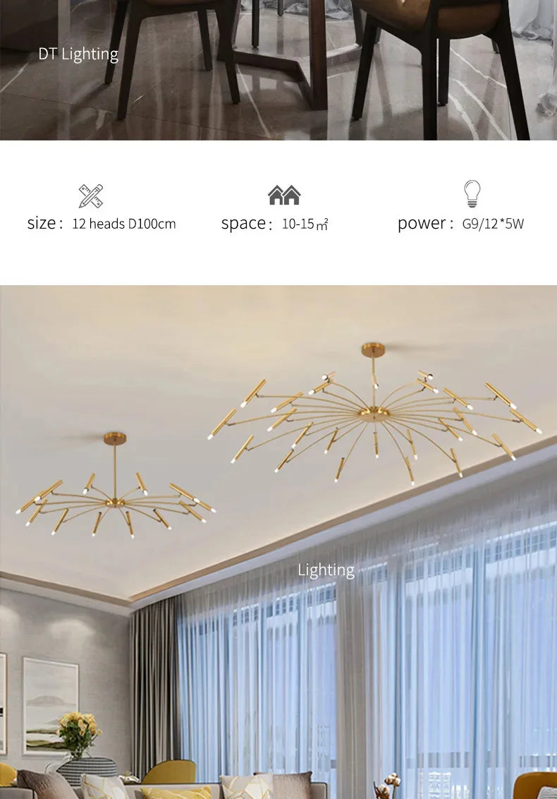Minimalist Ceiling Chandelier G9 Light Fixtures 110V/220V Home Interior