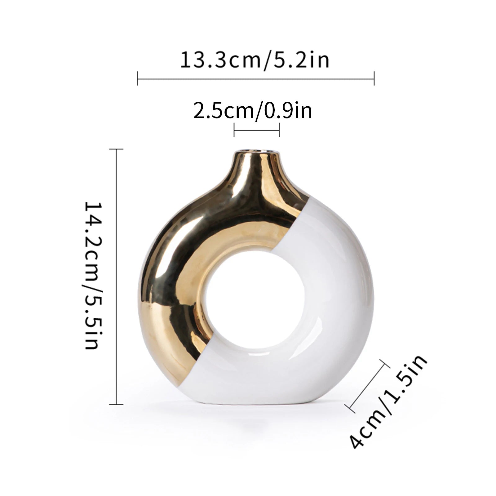 Ceramic Flower Vases For Living Room Luxury Nordic Plant Pot Dinning Golden