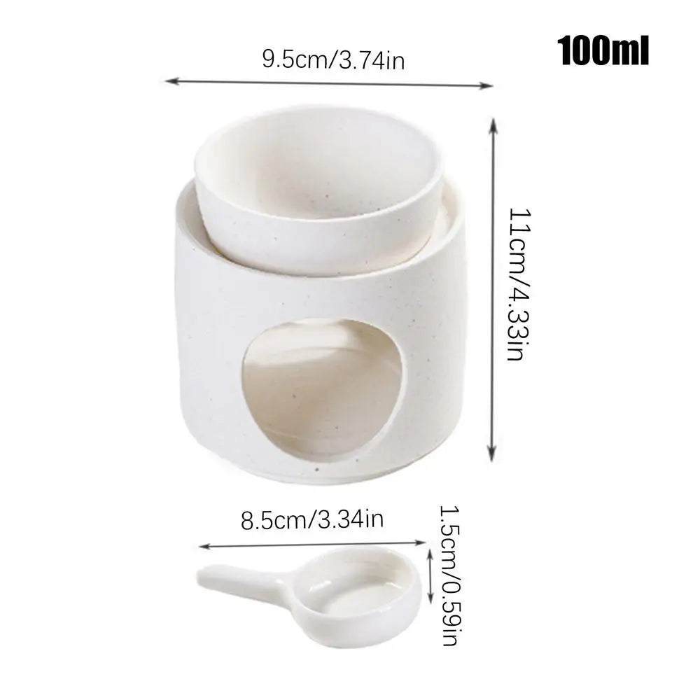 Ceramic Tealight Candle Holder & Oil Warmer Non Slip Home Aroma Table Decor