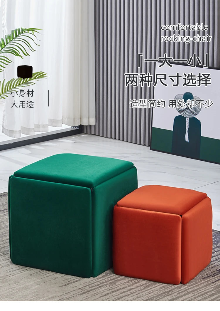 Nordic 5 in 1 Sofa Soft Stool, Creative Home, Rubik's Cube Combination