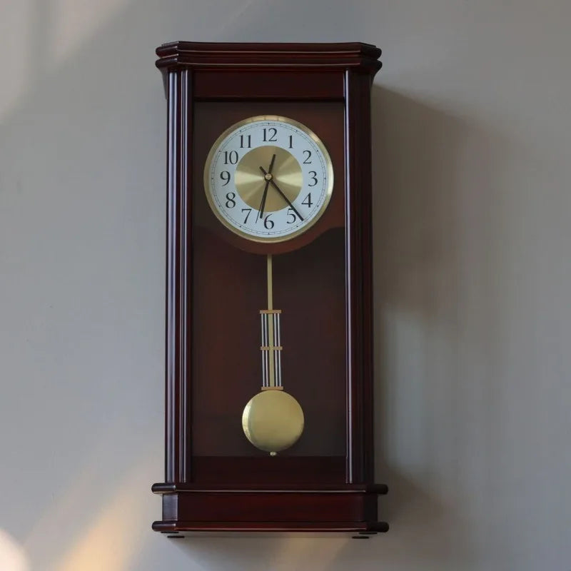 Wall Wooden Pendulum Clock Time Chime Vintage Classic Pendulum Clock Living