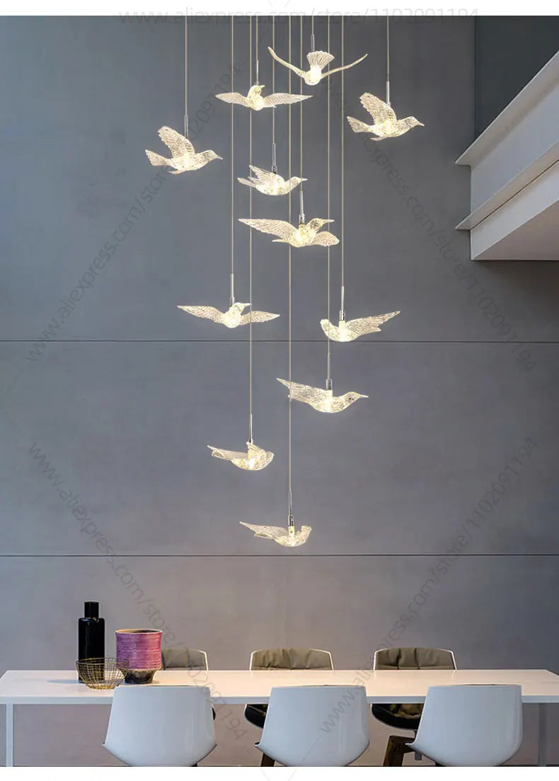 Led Bird Pendant Lamp Home Decoration Lighting Hanging Lamp Design Chandelier
