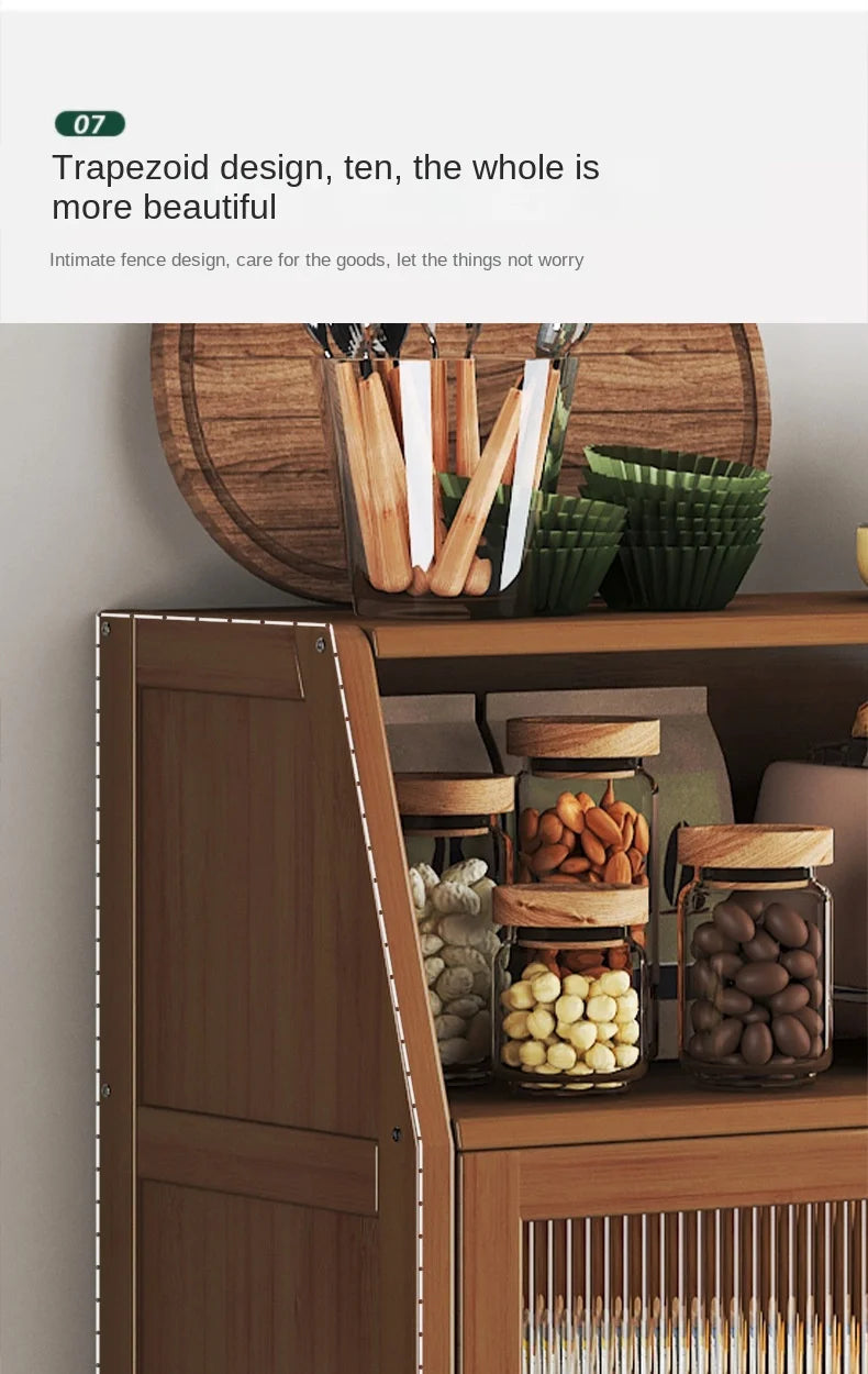 Bamboo solid wood kitchen cabinets furniture sideboard side table furniture