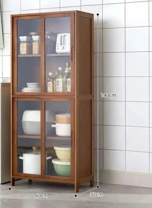 Modern Minimalist Kitchen Cabinet for Home Dust-proof Two-way Sliding Door
