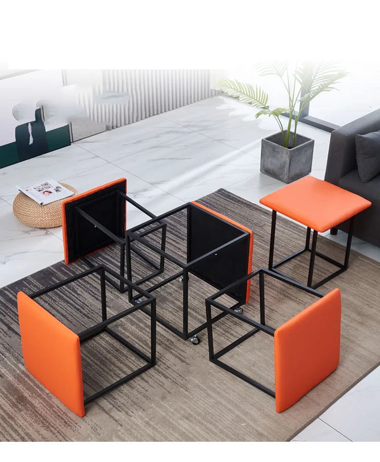 Nordic 5 in 1 Sofa Soft Stool, Creative Home, Rubik's Cube Combination