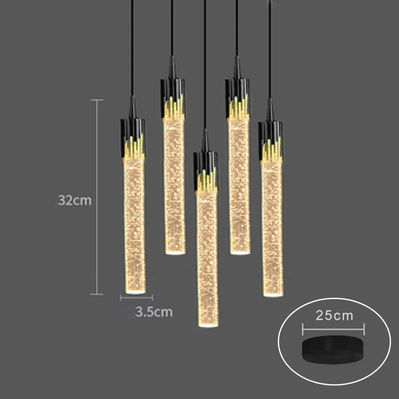 Modern Luxury Crystal Pendant Lamps Home Decor Bedside Hanging Light