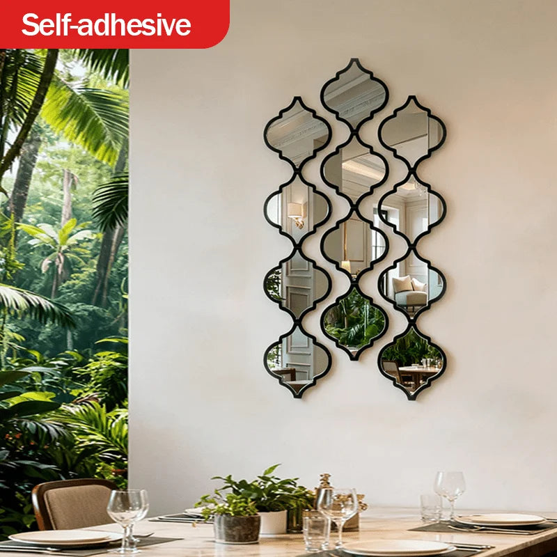 12pcs Large Moroccan Mirror  Wall Mounted for Living Room, Hallway Decor