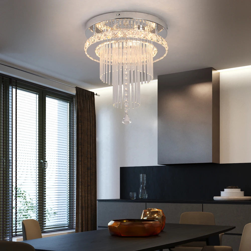 VETRULUS Modern Rain Drop Crystal Chandelier Luxury Ceiling  Light  Led