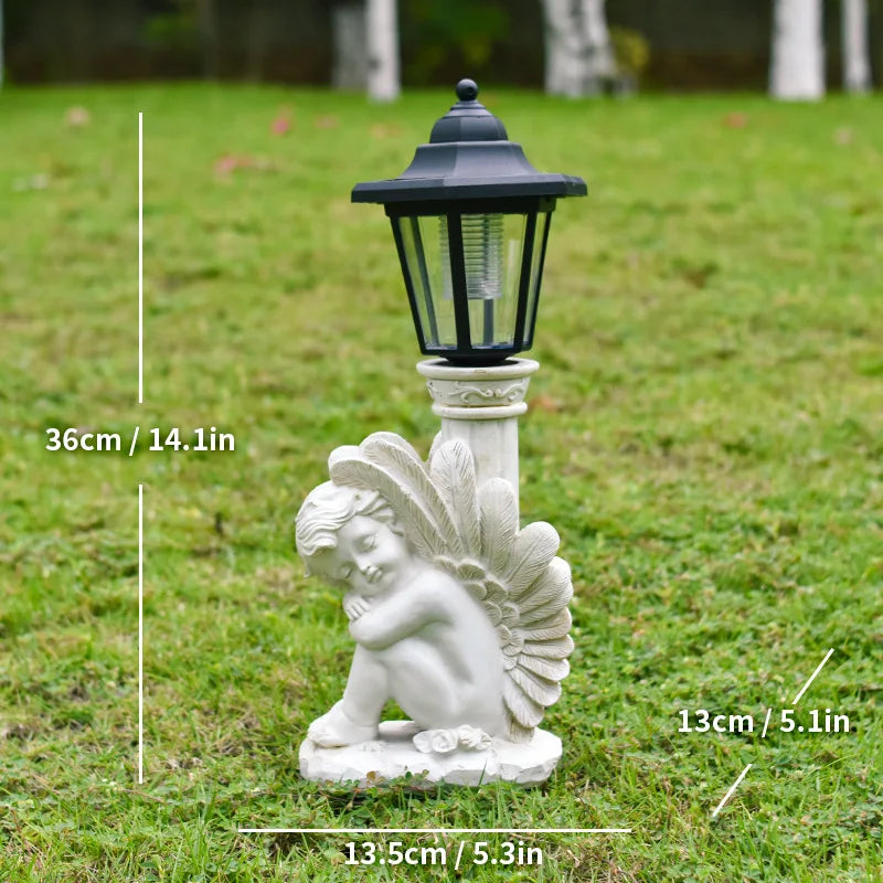 Angel Lantern Garden Statue Angel Girl Outdoor Solar Ornament Night Light