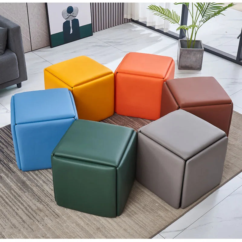 Nordic 5 in 1 Sofa Soft Stool, Creative Home, Rubik's Cube Combination