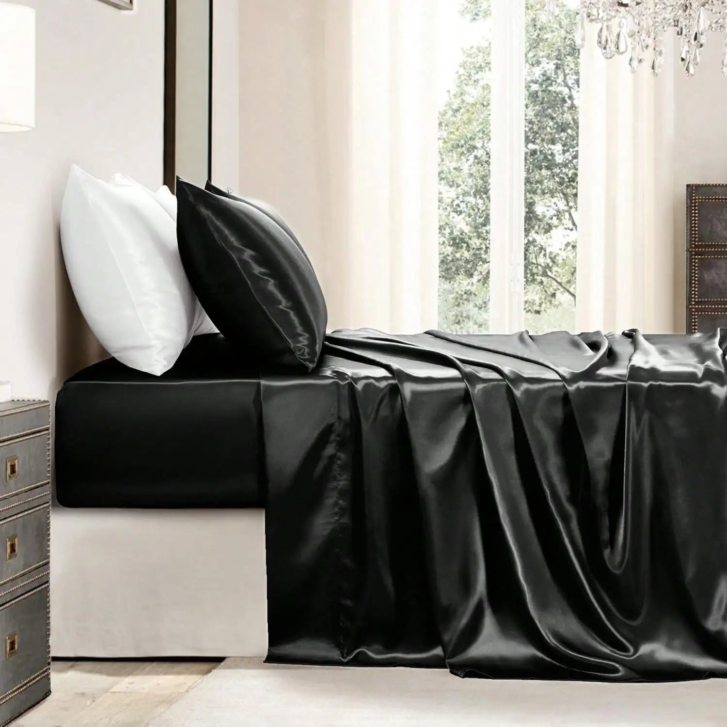 Satin Bed Sheet Set — Twin, Full, Queen & King