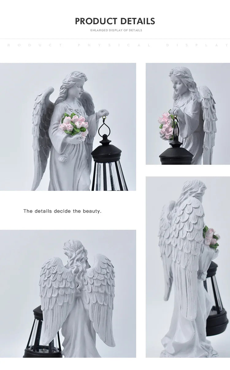 Angel Lantern Garden Statue Angel Girl Outdoor Solar Ornament Night Light