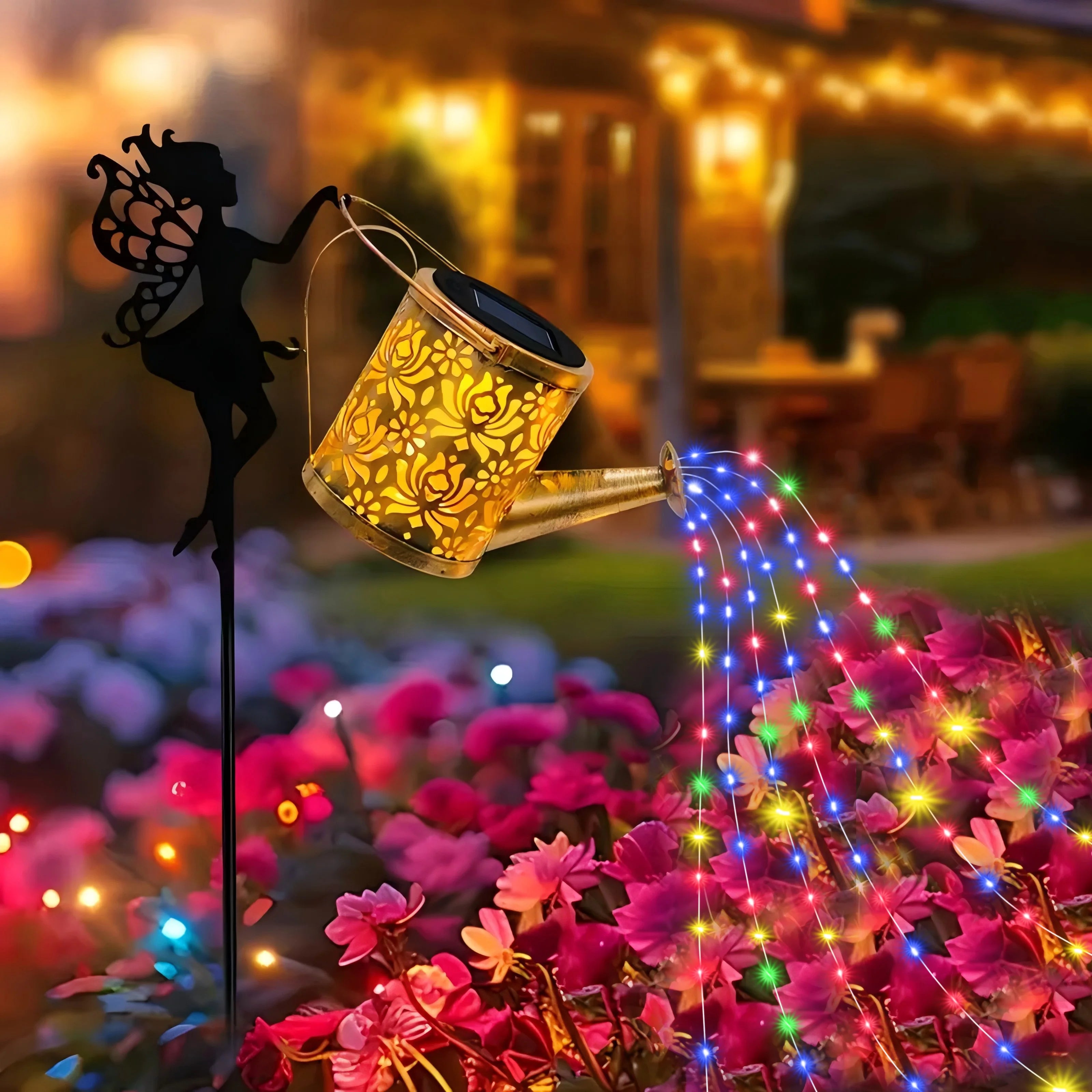 Solar Angel Kettle, waterfall lamp, garden ornament, perfect choice for garden