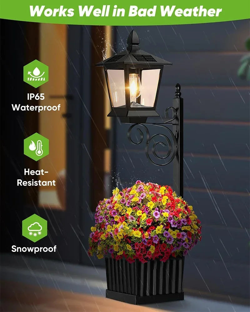 Solar Lamp Post Light with Planter Solar Light Planter Solar Planter Lights Outdoor