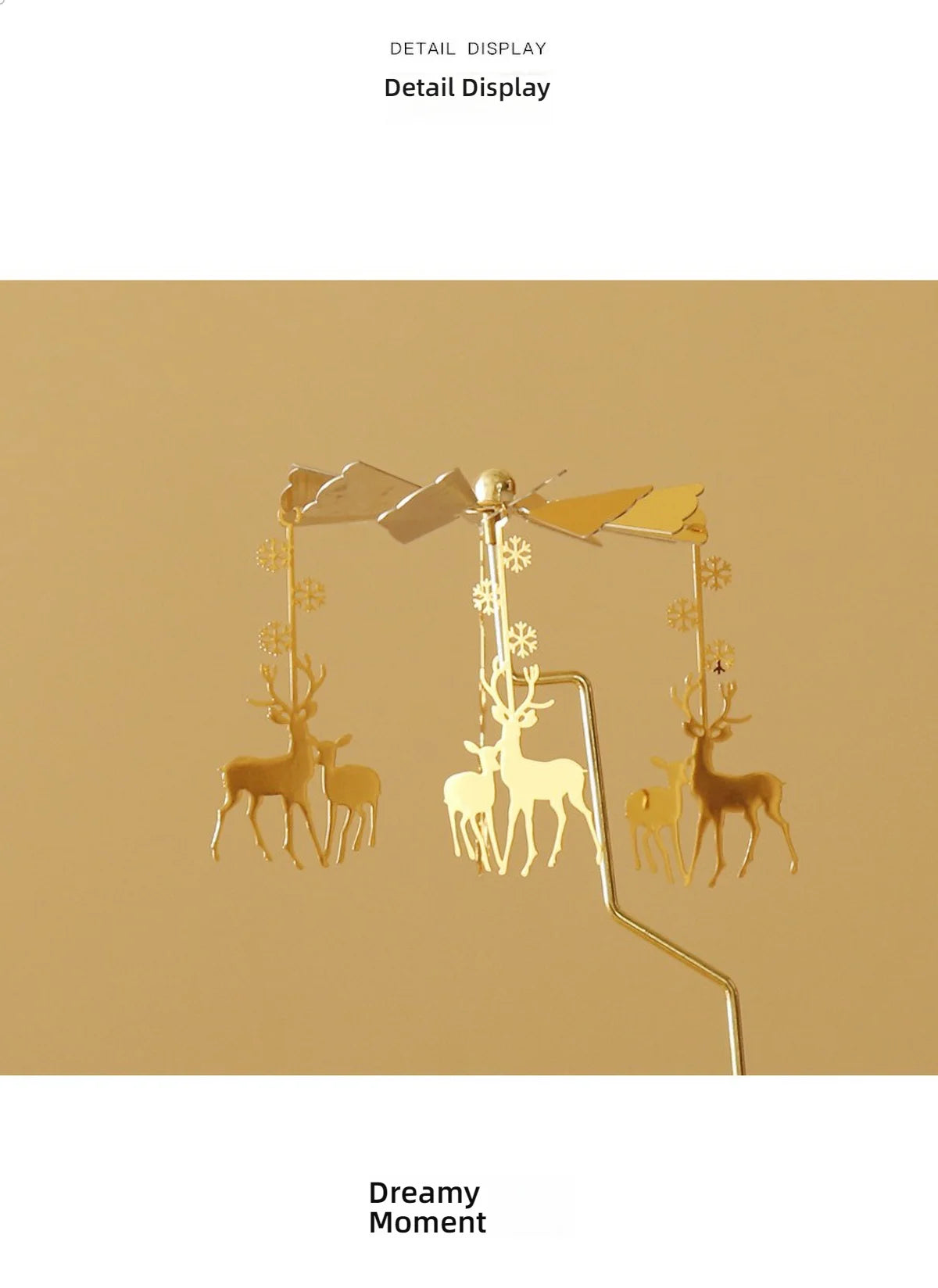 Windmill Rotating Candle Holder Lamp Gold Metal for Table Design Candlesticks