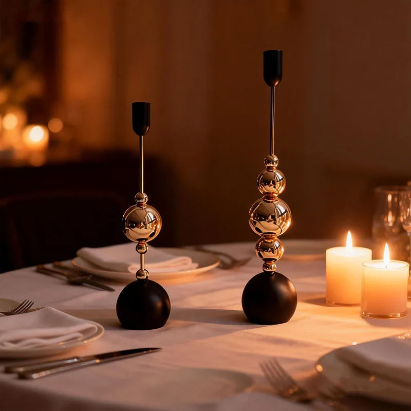 Metal Gold Candlestick Holder — Luxury Taper Candle Stand