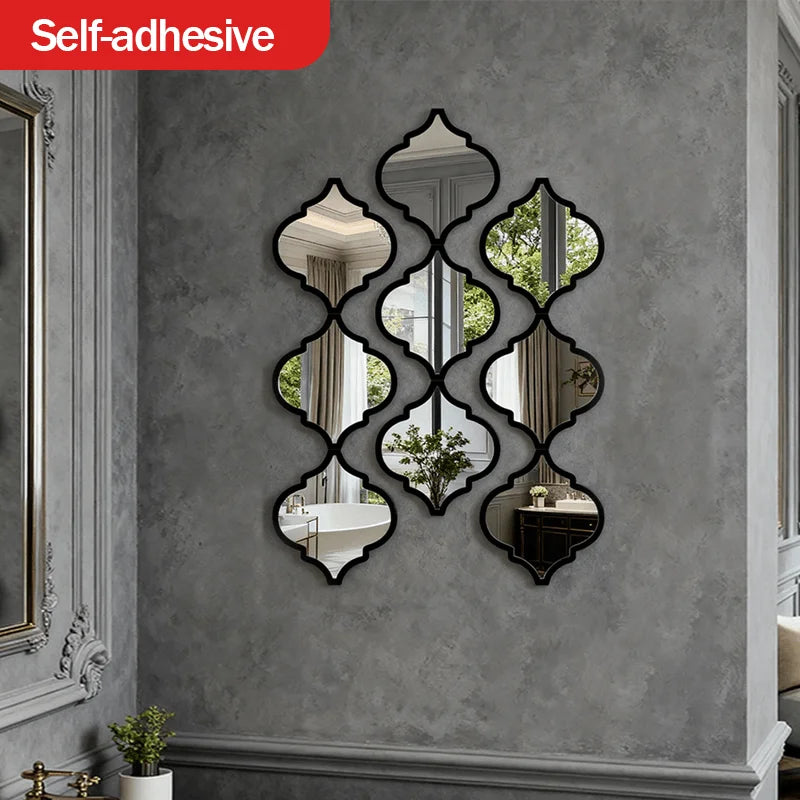12pcs Large Moroccan Mirror  Wall Mounted for Living Room, Hallway Decor