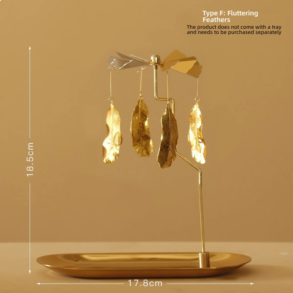 Windmill Rotating Candle Holder Lamp Gold Metal for Table Design Candlesticks