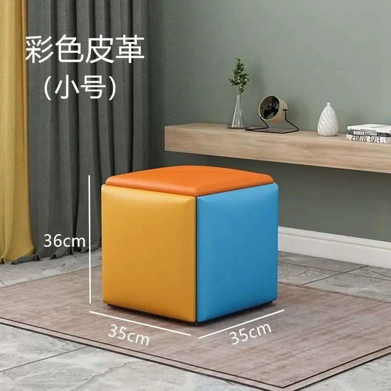 Multifunctional Sofa Stool Iron Foldable Living Room Furniture Home Rubik's Cube