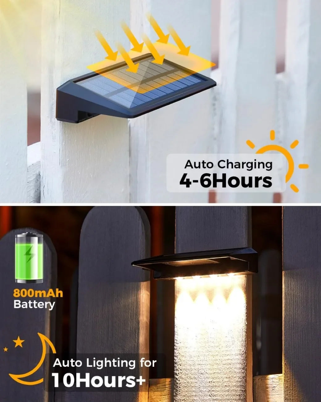Solar Wall Lights 4 LED Solar Fence Lights Outdoor Waterproof Solar Deck Lights Wall