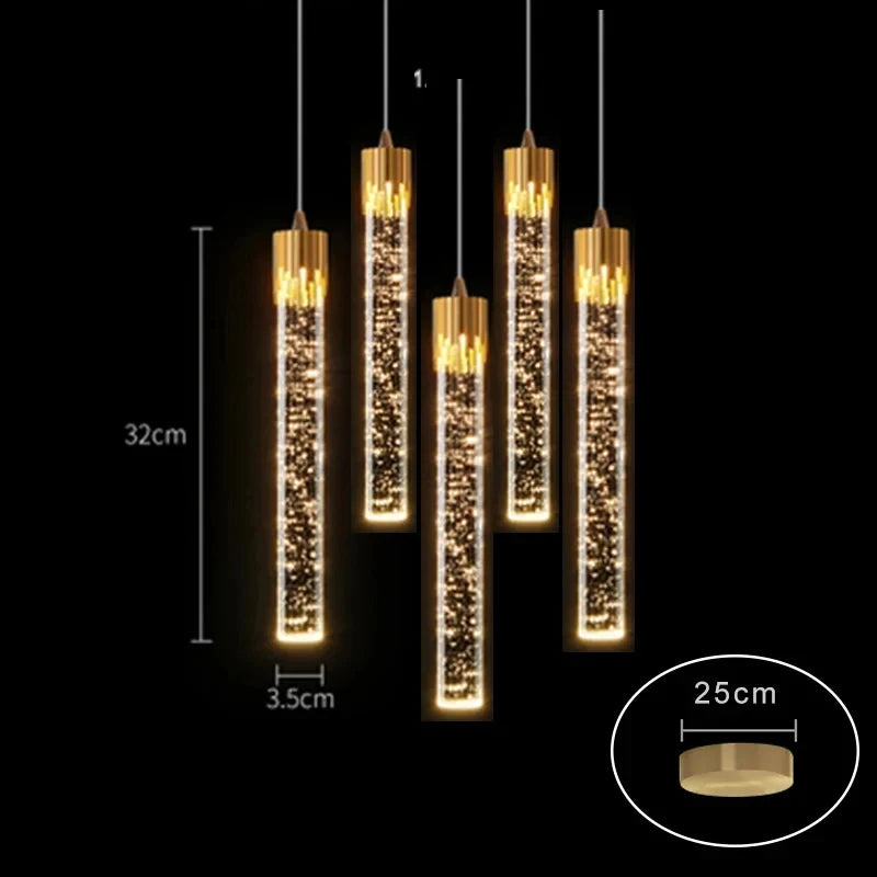 Modern Luxury Crystal Pendant Lamps Home Decor Bedside Hanging Light