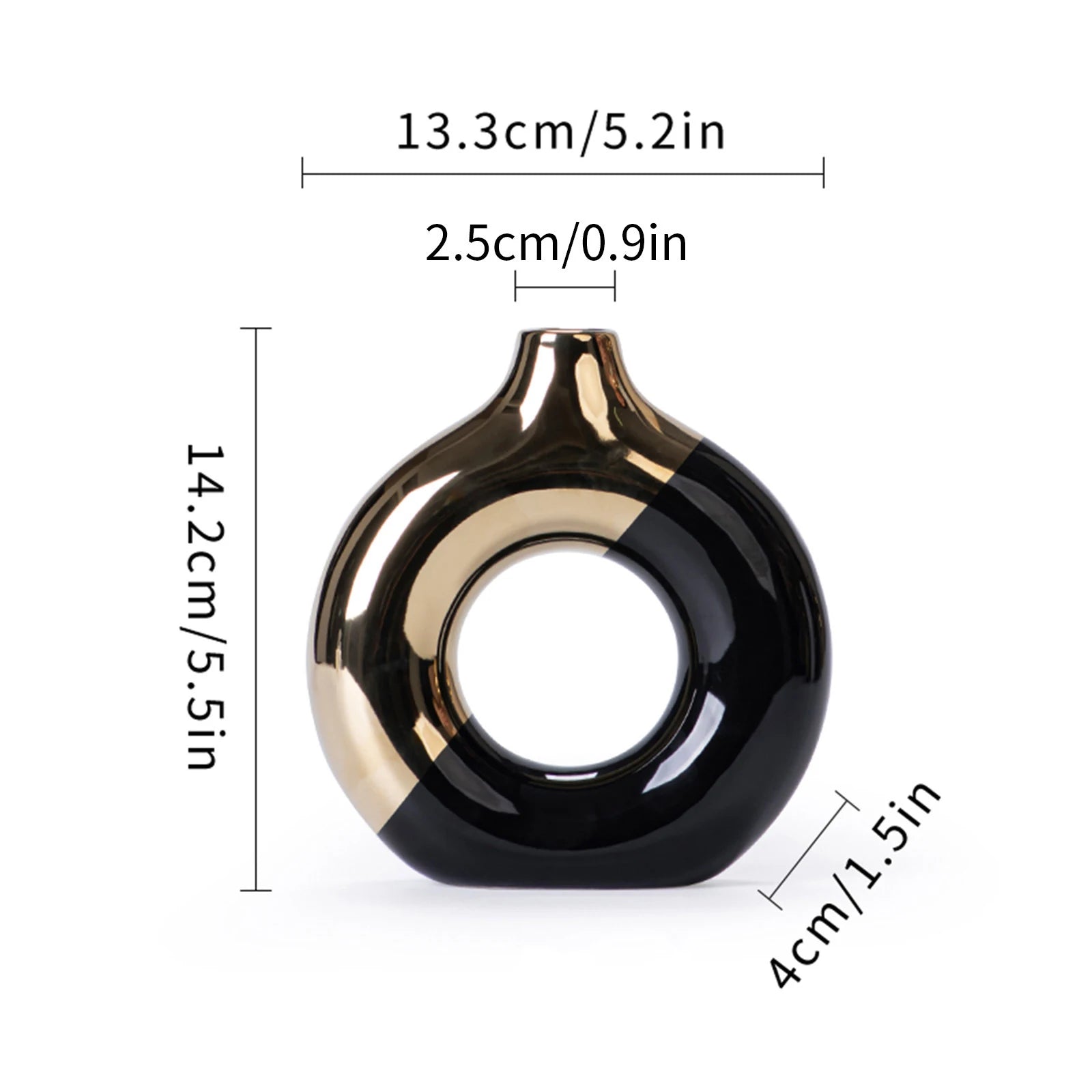 Ceramic Flower Vases For Living Room Luxury Nordic Plant Pot Dinning Golden