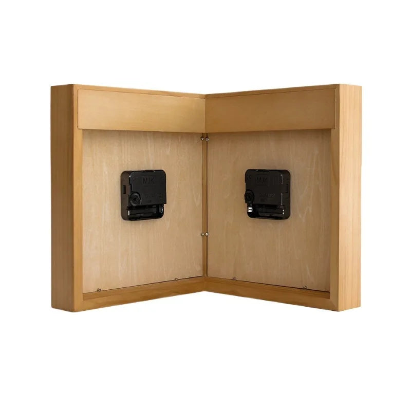 Corner Wall Clock Wood Double Sided Wall Watch Luxury Aesthetic Modern Clocks