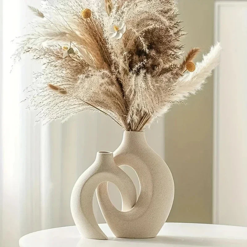 A Top Quality Hollow Nordic Modern Vase Set of 2 for Modern Home Decor