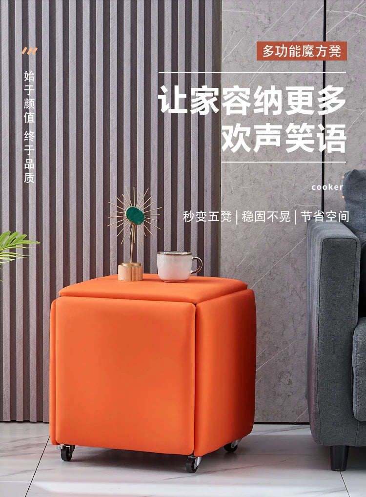 Nordic 5 in 1 Sofa Soft Stool, Creative Home, Rubik's Cube Combination