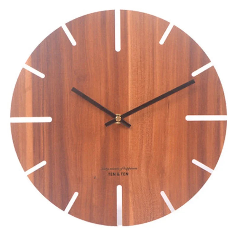 Wooden 3D Wall Clock Modern Design Nordic Brief Living Room Decoration
