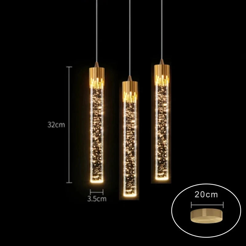 Modern Luxury Crystal Pendant Lamps Home Decor Bedside Hanging Light