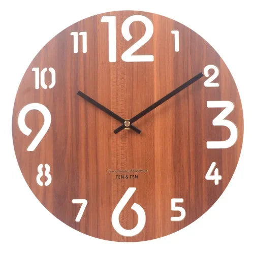 Wooden 3D Wall Clock Modern Design Nordic Brief Living Room Decoration