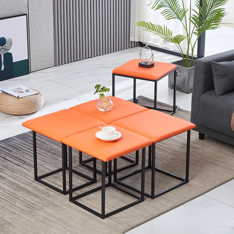 Nordic 5 in 1 Sofa Soft Stool, Creative Home, Rubik's Cube Combination