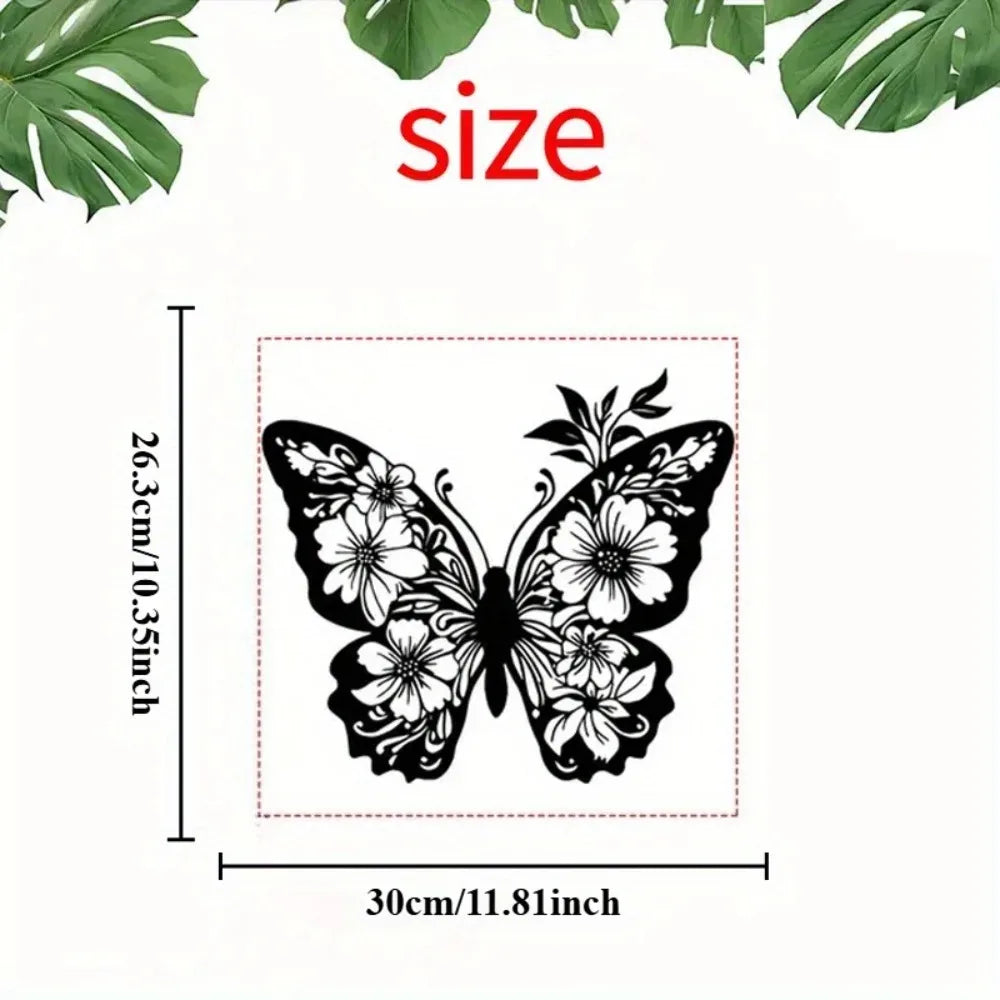 Elegant Black Acrylic Butterfly Wall Sculpture Floral Patterns Modern Home