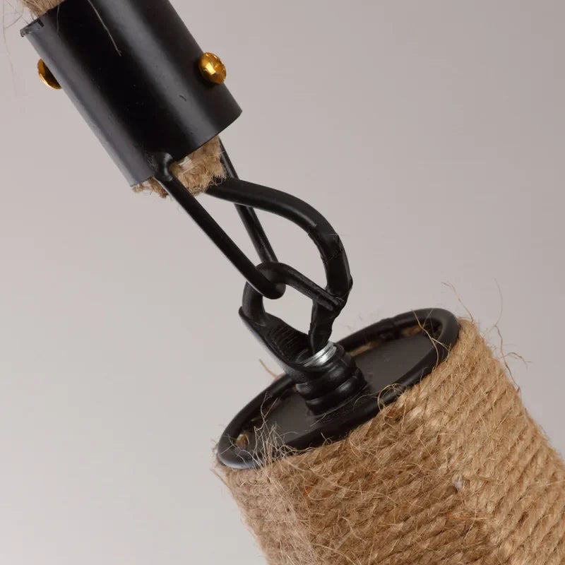 Vintage Pendant Light Hemp Rope Iron Art Industrial Style Originality Chandelier