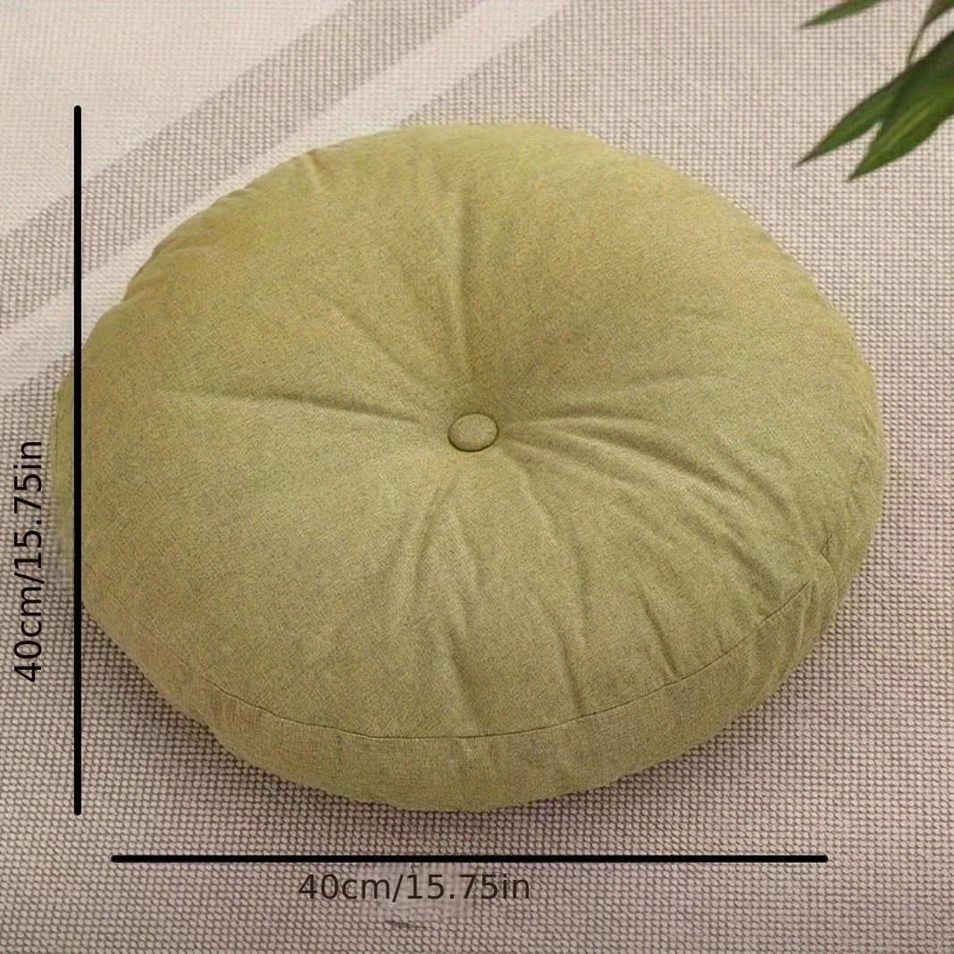 Thick Round Cushion, Soft & Comfortable Full-Filled Meditation Yoga Pillow Orange
