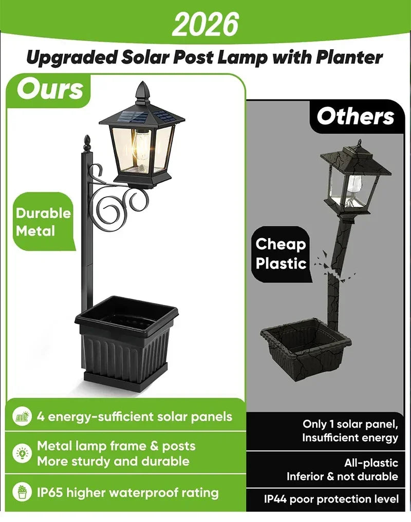 Solar Lamp Post Light with Planter Solar Light Planter Solar Planter Lights Outdoor