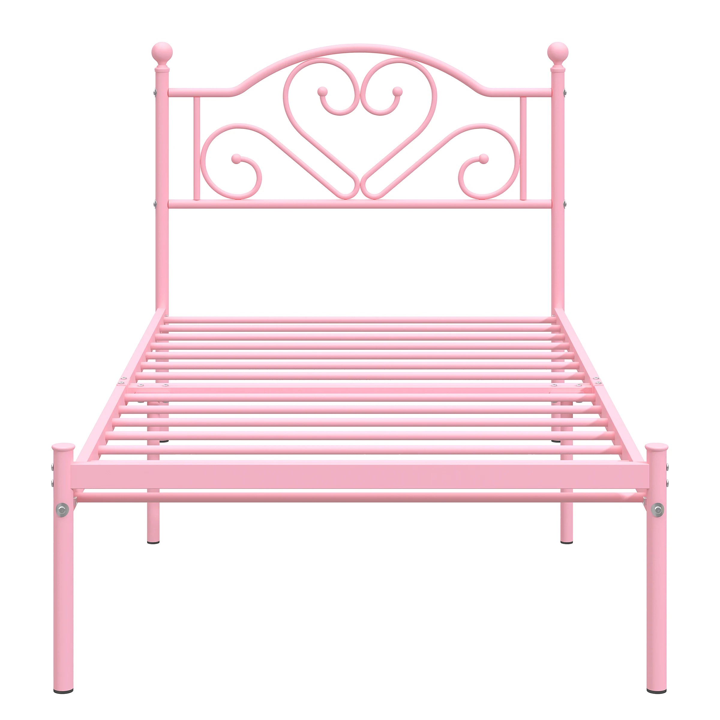 Twin Bed Frame with Headboard, Heavy Duty Metal Platform Bed with Under Bed