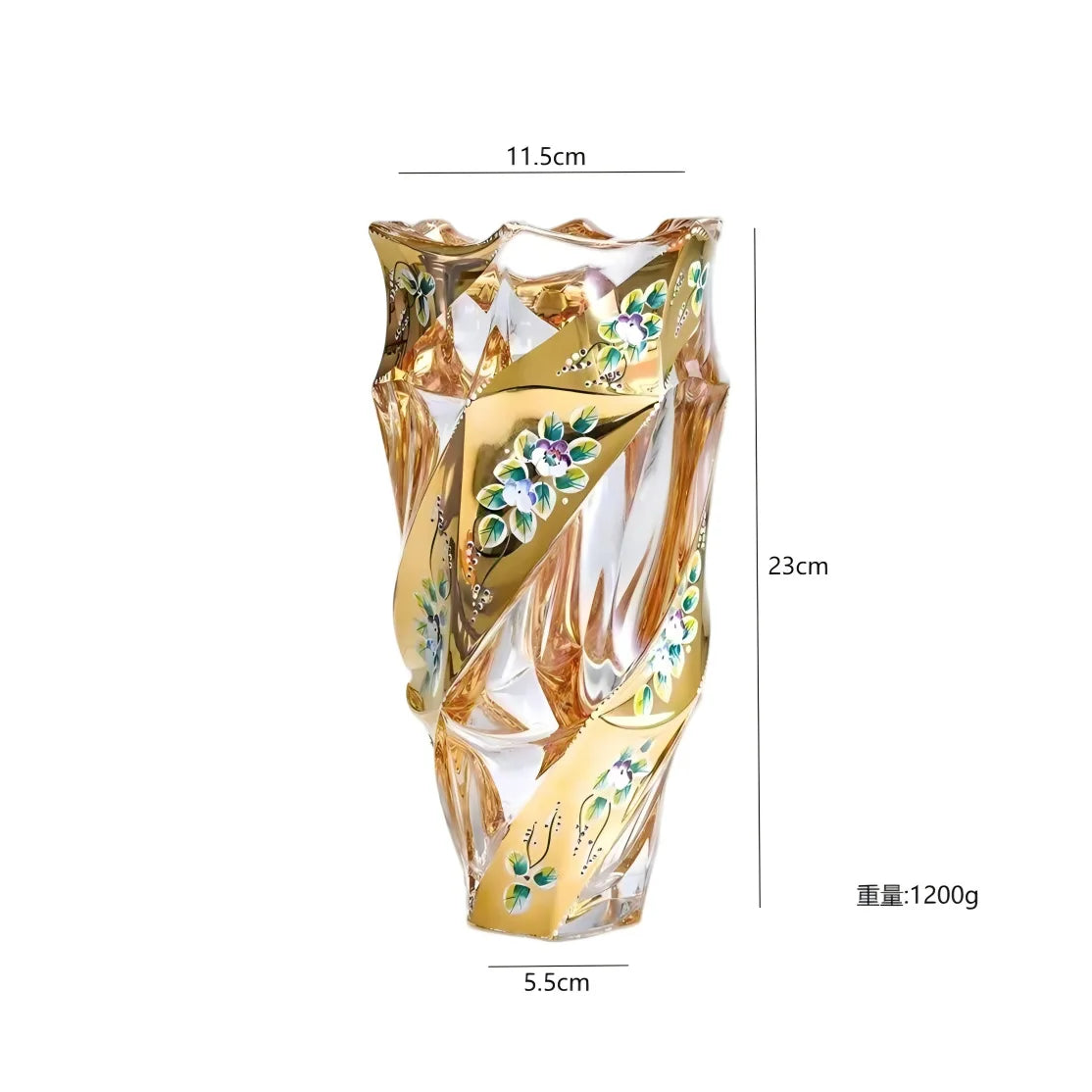 Bohemian Crystal Glass Vase Transparent Luxury Home Decor for Living Room