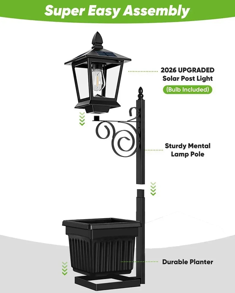 Solar Lamp Post Light with Planter Solar Light Planter Solar Planter Lights Outdoor