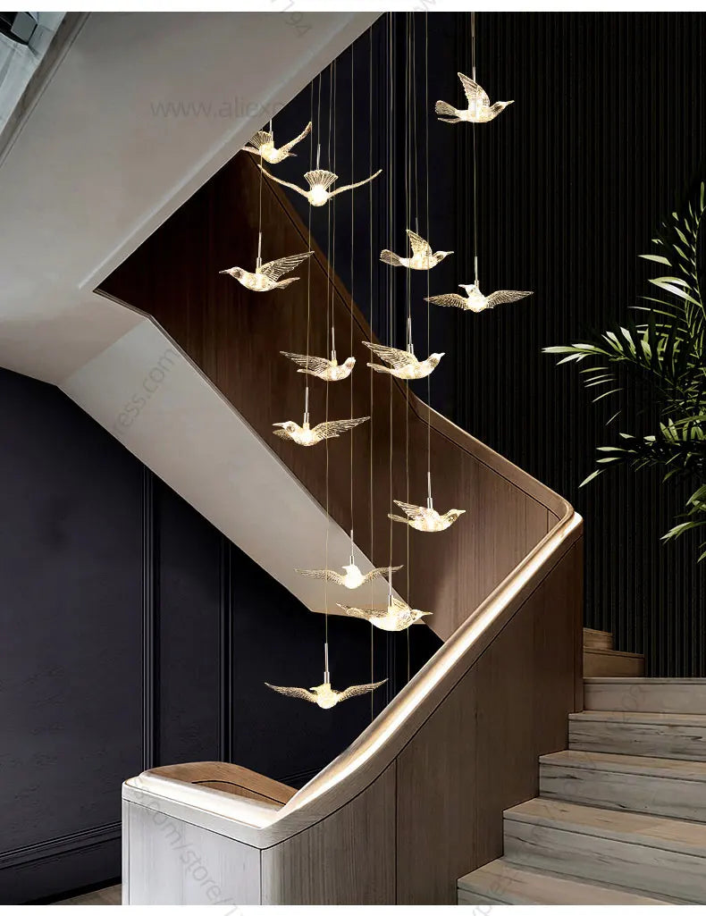 Led Bird Pendant Lamp Home Decoration Lighting Hanging Lamp Design Chandelier